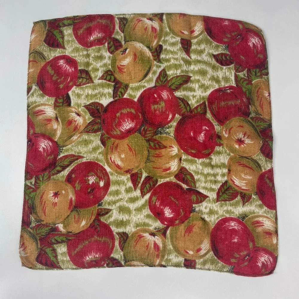 Autumn Cloth Napkins Mixed Harvest Fruit Vegetable‎ Set of 6 Different Sizes